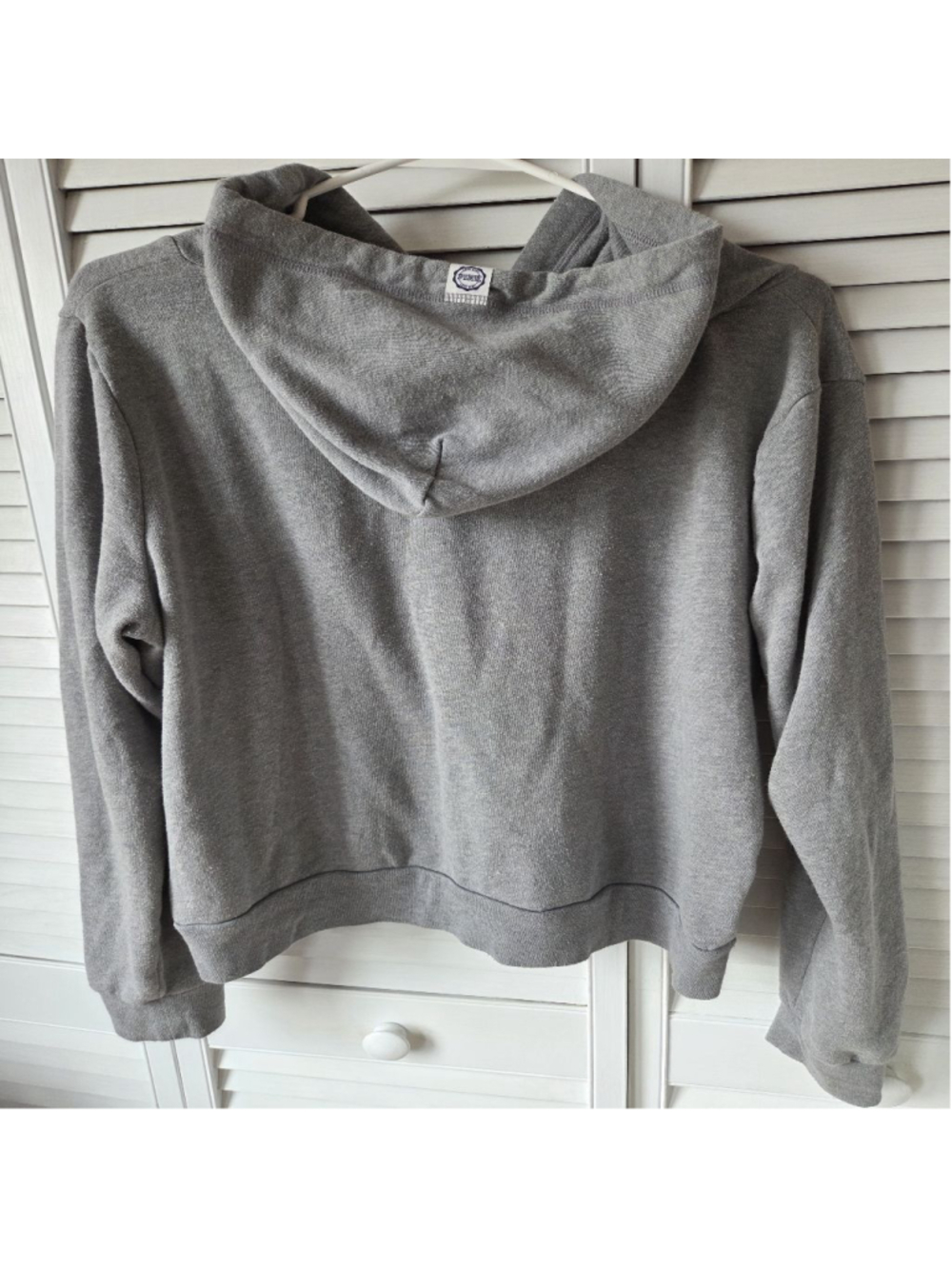 Women's PINK Victoria's Secret Gray & White Hoodie, Size L - Picture 10 of 14